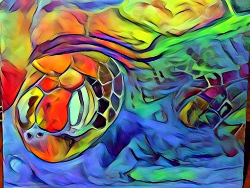 Digital Turtle, from acrylic painting