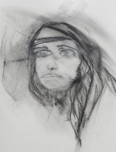 Charcoal self portrait